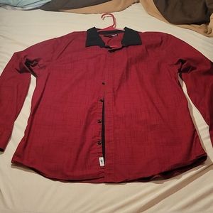 Red blacked stripes dress ahirt